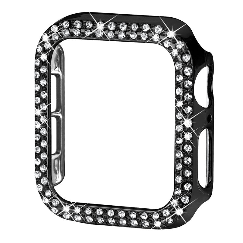 Rhinestone Decor Anti-scratch PC Watch Edge Case Protective Cover for Apple Watch Series 4 / 5 / 6 44mm / SE 44mm / SE (2022) 44mm