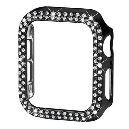 Rhinestone Decor Anti-scratch PC Watch Edge Case Protective Cover for Apple Watch Series 4 / 5 / 6 44mm / SE 44mm / SE (2022) 44mm