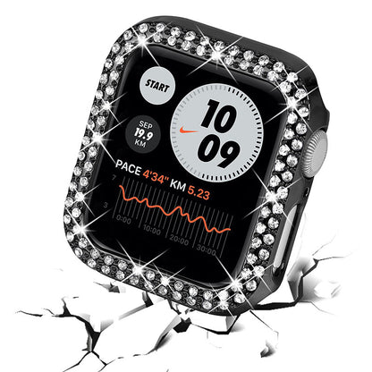 Rhinestone Decor Anti-scratch PC Watch Edge Case Protective Cover for Apple Watch Series 4 / 5 / 6 44mm / SE 44mm / SE (2022) 44mm