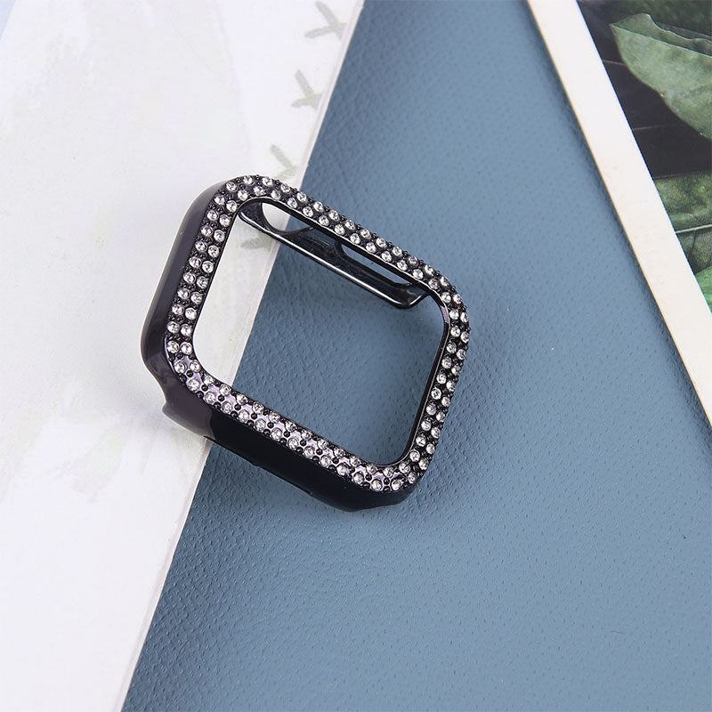 Rhinestone Decor Anti-scratch PC Watch Edge Case Protective Cover for Apple Watch Series 4 / 5 / 6 44mm / SE 44mm / SE (2022) 44mm