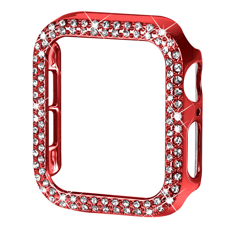 Rhinestone Decor Anti-scratch PC Watch Edge Case Protective Cover for Apple Watch Series 4 / 5 / 6 44mm / SE 44mm / SE (2022) 44mm