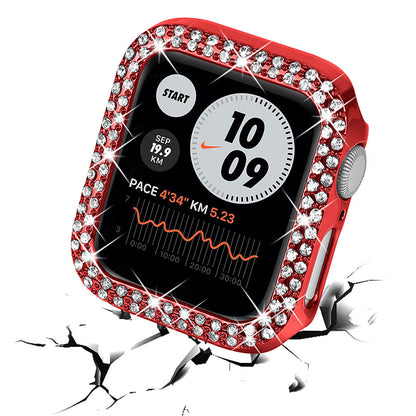 Rhinestone Decor Anti-scratch PC Watch Edge Case Protective Cover for Apple Watch Series 4 / 5 / 6 44mm / SE 44mm / SE (2022) 44mm