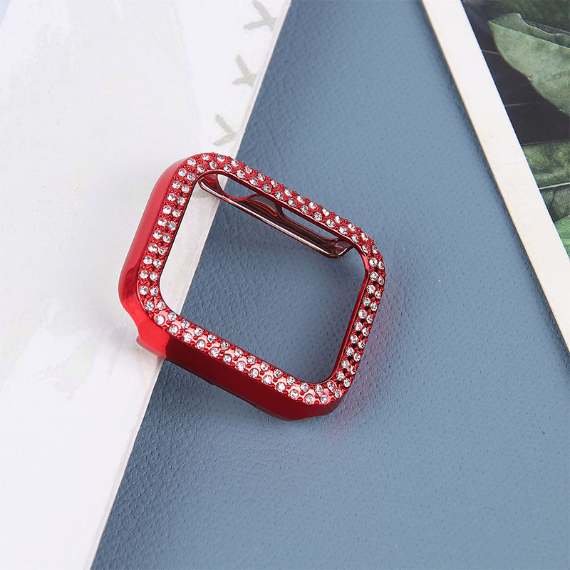 Rhinestone Decor Anti-scratch PC Watch Edge Case Protective Cover for Apple Watch Series 4 / 5 / 6 44mm / SE 44mm / SE (2022) 44mm