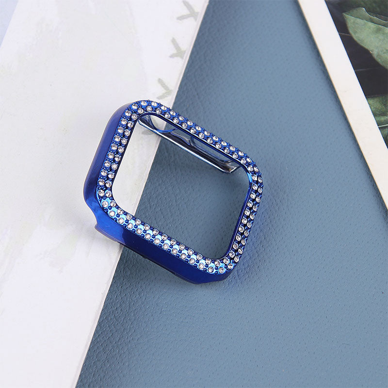 Rhinestone Decor Hard PC Anti-fall Watch Protective Cover Case for Apple Watch Series 7 45mm / Series 8 45mm