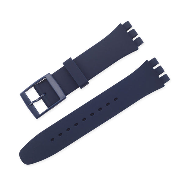 17mm Solid Color Watch Strap Adjustable Silicone Replacement Watchband with Pin Buckle for Swatch