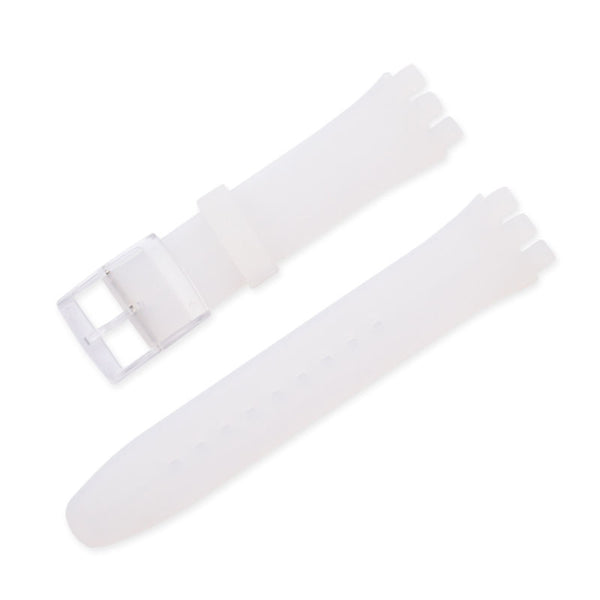19mm Waterproof Solid Color Watch Strap Silicone Watchband with Pin Buckle for Swatch