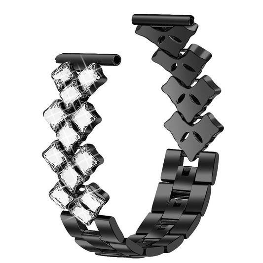 22mm Replacement Bracelet Watch Band Rhombus Rhinestone Stainless Steel Metal Wristband Strap for Samsung Galaxy Watch3 45mm / Watch 46mm