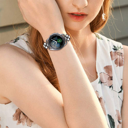 22mm Replacement Bracelet Watch Band Rhombus Rhinestone Stainless Steel Metal Wristband Strap for Samsung Galaxy Watch3 45mm / Watch 46mm