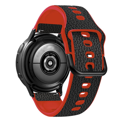 20mm Litchi Texture PU Leather Coated TPU Watchband Replacement Strap for Huawei Watch GT3 42mm/GT2 42mm