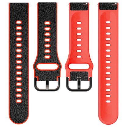 20mm Litchi Texture PU Leather Coated TPU Watchband Replacement Strap for Huawei Watch GT3 42mm/GT2 42mm