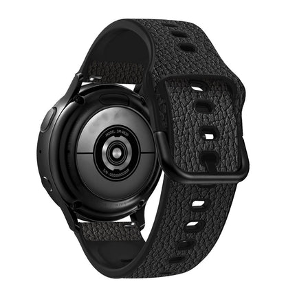 20mm Litchi Texture PU Leather Coated TPU Watchband Replacement Strap for Huawei Watch GT3 42mm/GT2 42mm