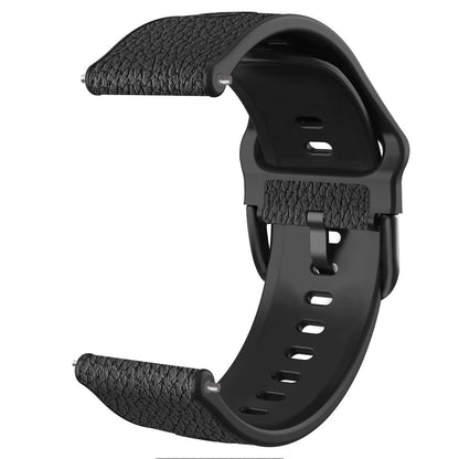 20mm Litchi Texture PU Leather Coated TPU Watchband Replacement Strap for Huawei Watch GT3 42mm/GT2 42mm