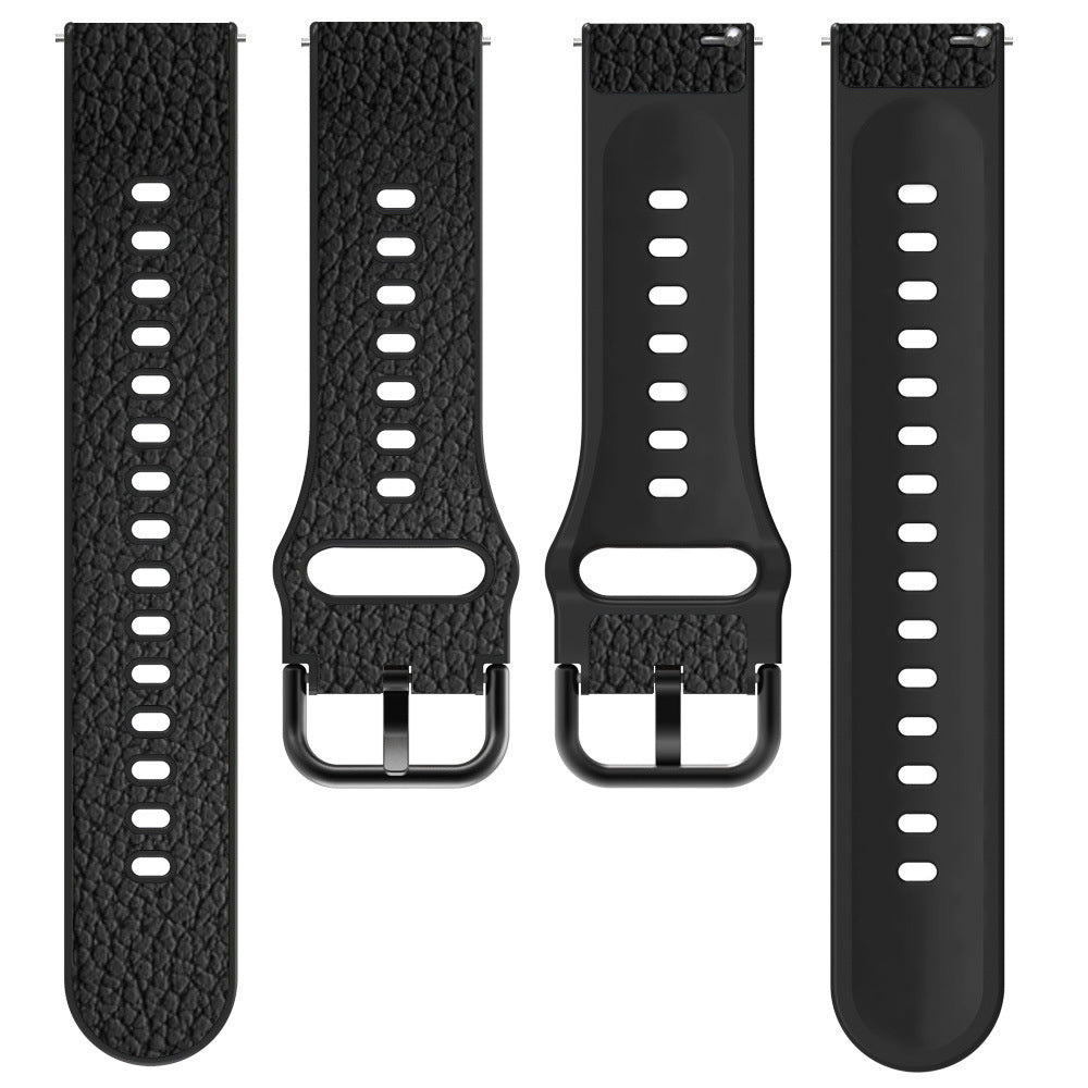 20mm Litchi Texture PU Leather Coated TPU Watchband Replacement Strap for Huawei Watch GT3 42mm/GT2 42mm