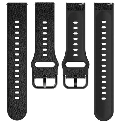 20mm Litchi Texture PU Leather Coated TPU Watchband Replacement Strap for Huawei Watch GT3 42mm/GT2 42mm