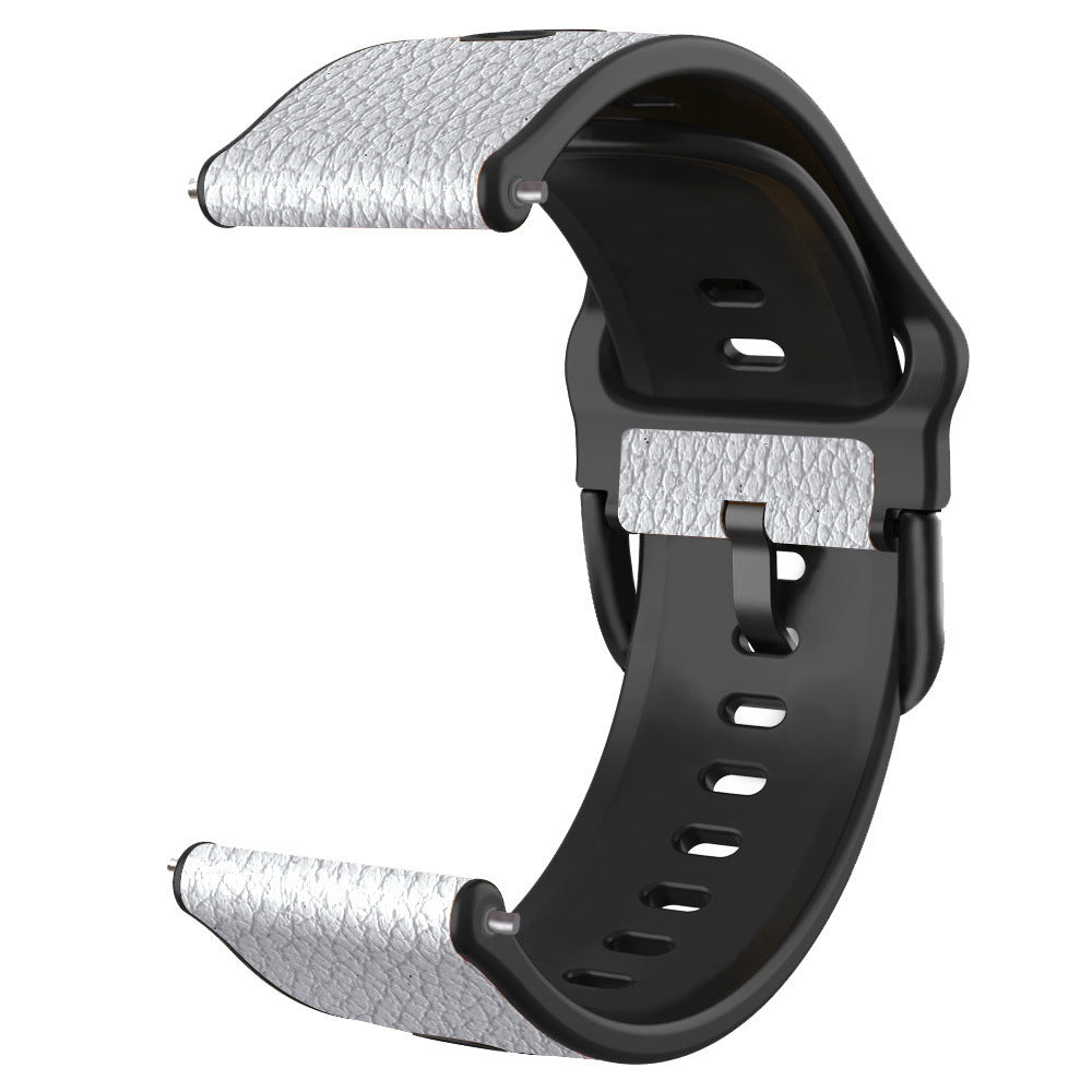 20mm Litchi Texture PU Leather Coated TPU Watchband Replacement Strap for Huawei Watch GT3 42mm/GT2 42mm