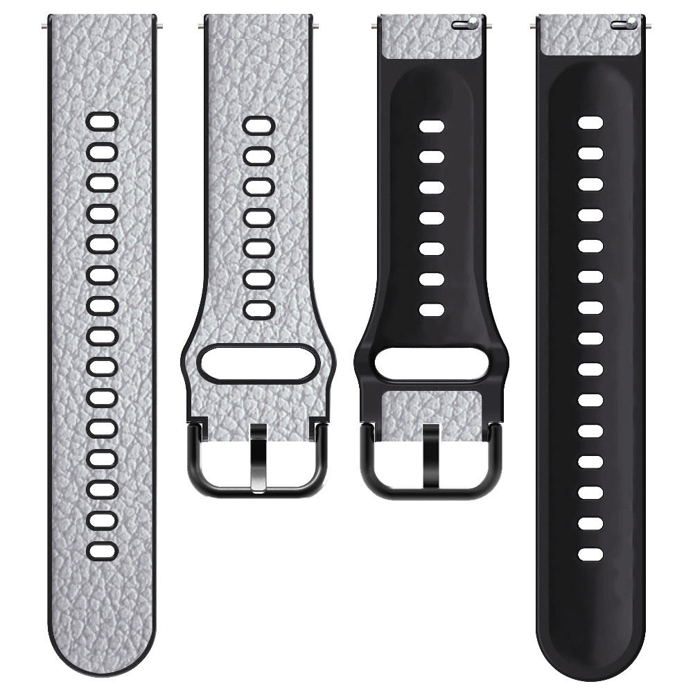 20mm Litchi Texture PU Leather Coated TPU Watchband Replacement Strap for Huawei Watch GT3 42mm/GT2 42mm