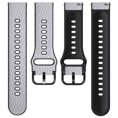 20mm Litchi Texture PU Leather Coated TPU Watchband Replacement Strap for Huawei Watch GT3 42mm/GT2 42mm