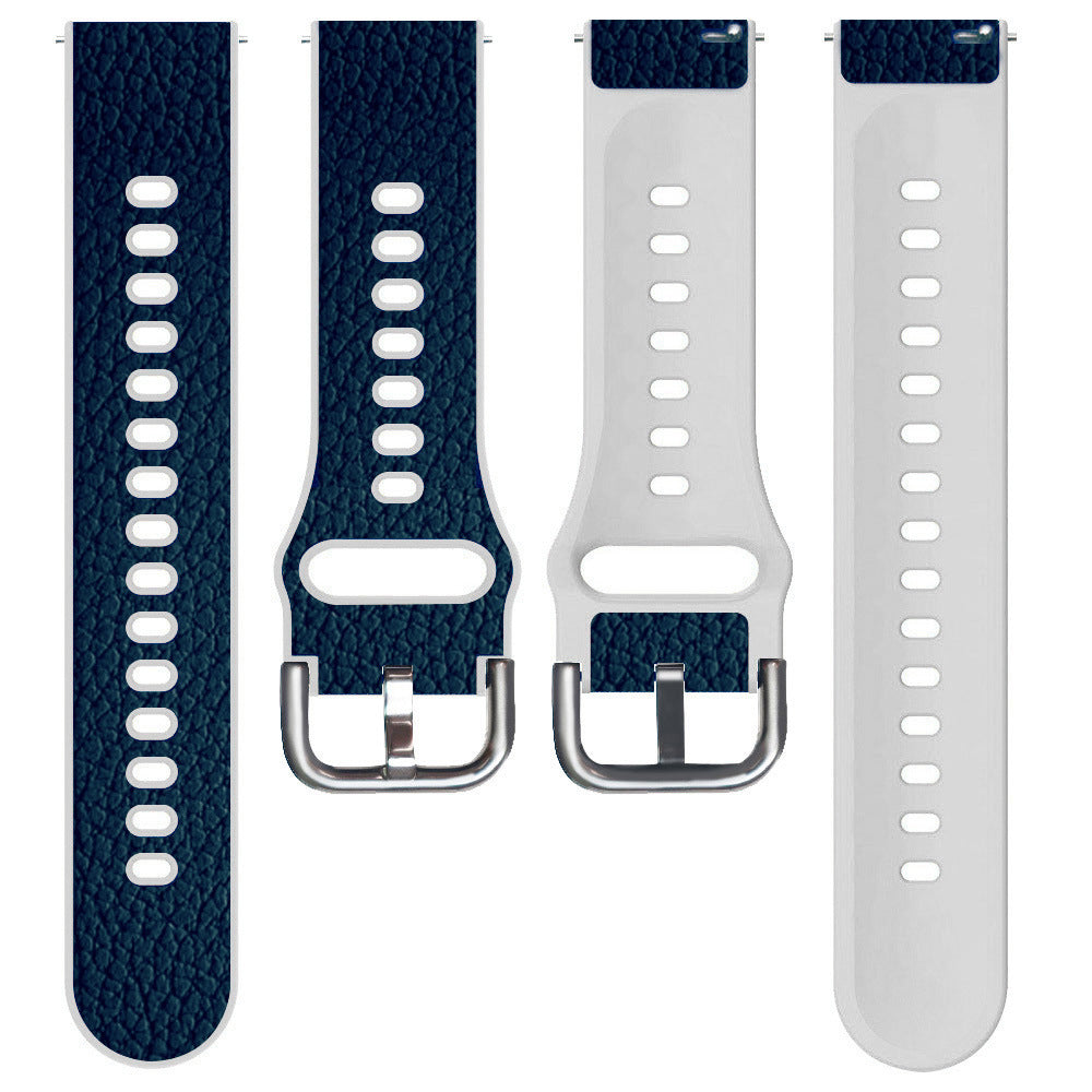 20mm Litchi Texture PU Leather Coated TPU Watchband Replacement Strap for Huawei Watch GT3 42mm/GT2 42mm