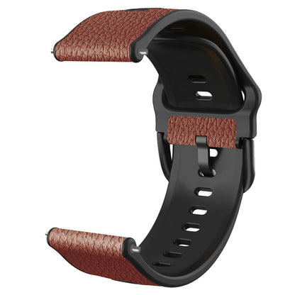 20mm Litchi Texture PU Leather Coated TPU Watchband Replacement Strap for Huawei Watch GT3 42mm/GT2 42mm