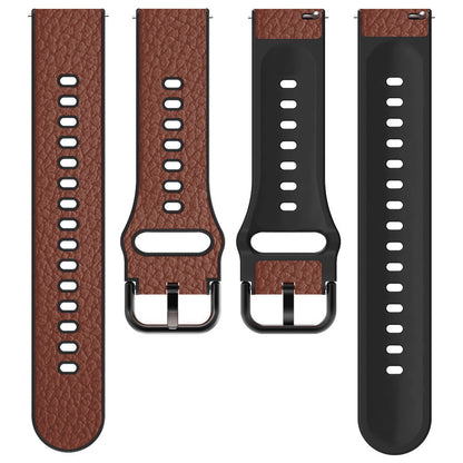 20mm Litchi Texture PU Leather Coated TPU Watchband Replacement Strap for Huawei Watch GT3 42mm/GT2 42mm
