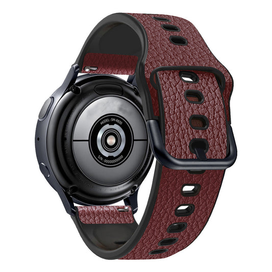 20mm Litchi Texture PU Leather Coated TPU Watchband Replacement Strap for Huawei Watch GT3 42mm/GT2 42mm