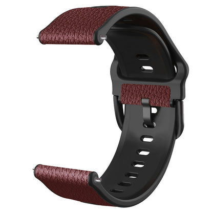 20mm Litchi Texture PU Leather Coated TPU Watchband Replacement Strap for Huawei Watch GT3 42mm/GT2 42mm