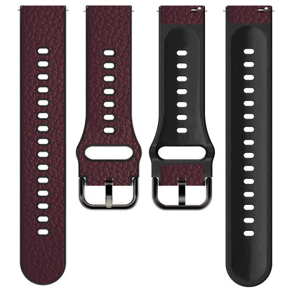 20mm Litchi Texture PU Leather Coated TPU Watchband Replacement Strap for Huawei Watch GT3 42mm/GT2 42mm