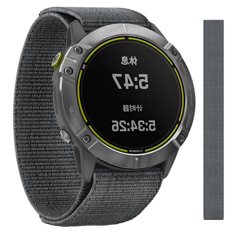 22mm Soft Knitted Nylon Watch Band Loop Fastener Wristband for Garmin Fenix 6X Pro/Fenix 5 Plus