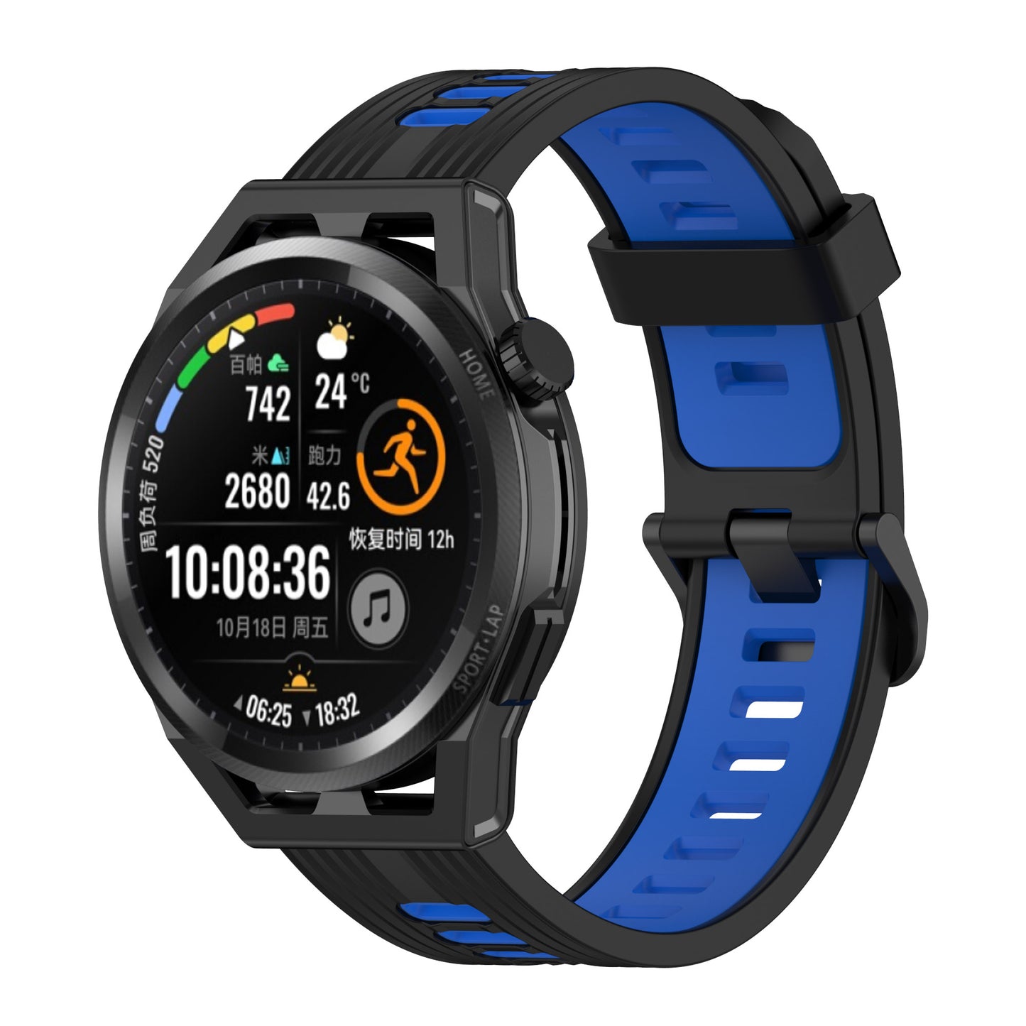 22mm Silicone Watch Strap Soft Wristband with Buckle for Samsung Galaxy Watch 3 45mm R840/Gear S3/Huawei Watch GT 2e/GT3 46mm/GT Runner