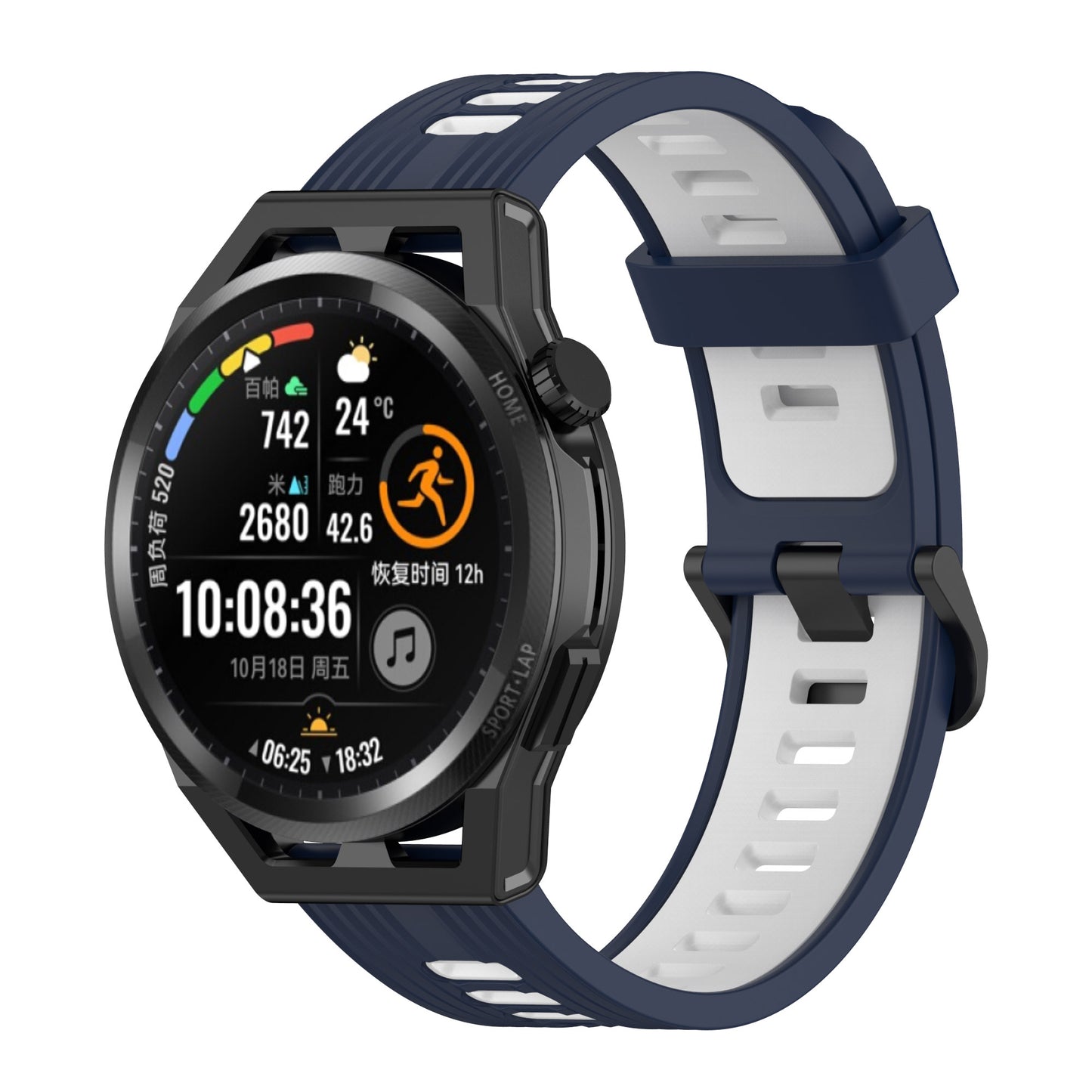 22mm Silicone Watch Strap Soft Wristband with Buckle for Samsung Galaxy Watch 3 45mm R840/Gear S3/Huawei Watch GT 2e/GT3 46mm/GT Runner