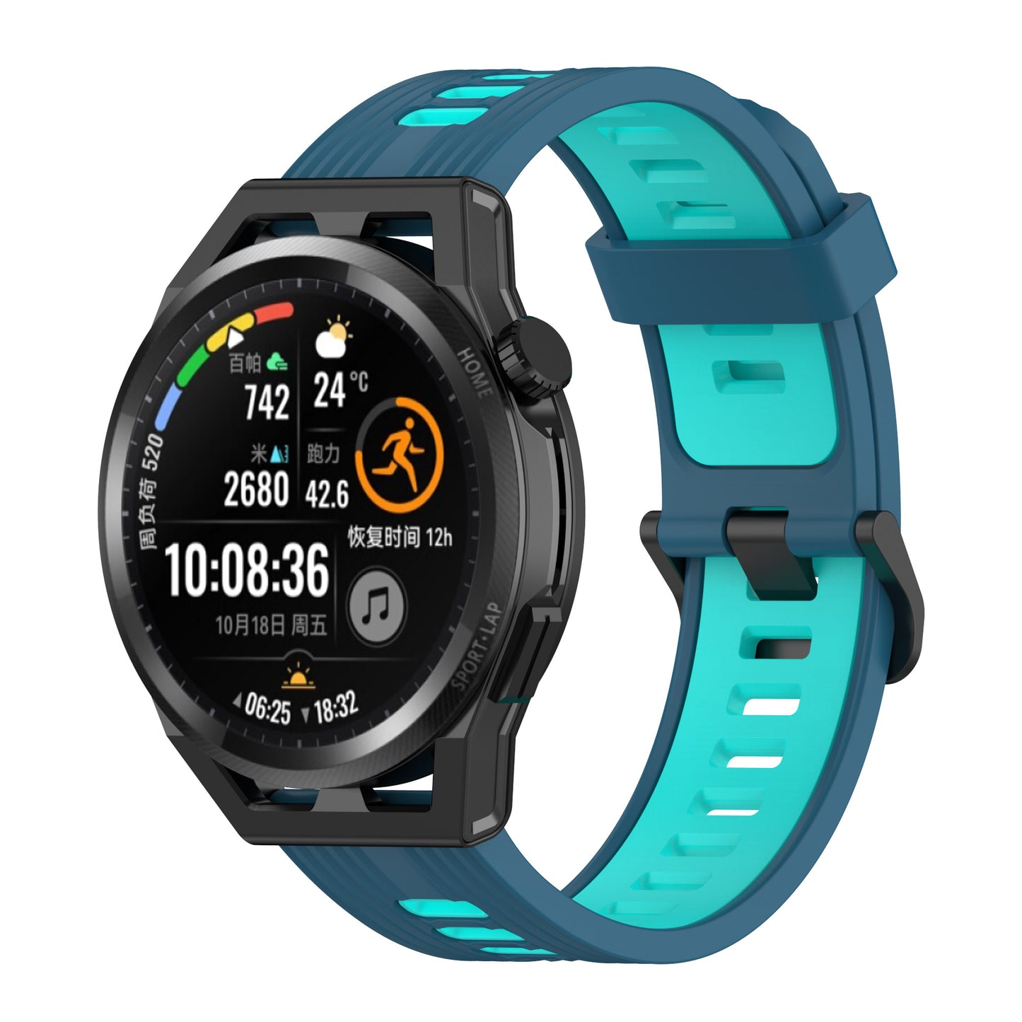 22mm Silicone Watch Strap Soft Wristband with Buckle for Samsung Galaxy Watch 3 45mm R840/Gear S3/Huawei Watch GT 2e/GT3 46mm/GT Runner