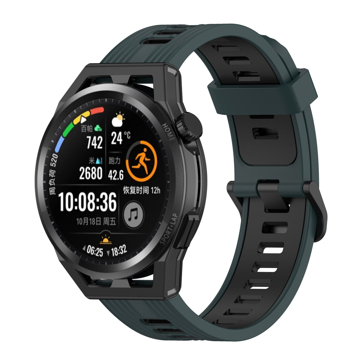 22mm Silicone Watch Strap Soft Wristband with Buckle for Samsung Galaxy Watch 3 45mm R840/Gear S3/Huawei Watch GT 2e/GT3 46mm/GT Runner