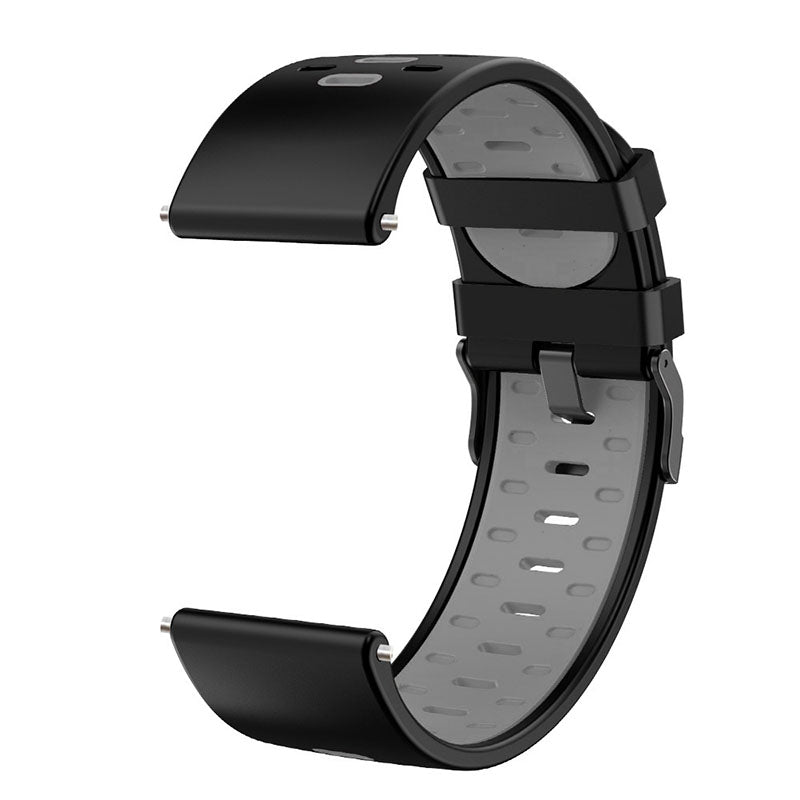 22mm 3 Rows Holes Bi-color Silicone Soft Watch Band for Samsung Galaxy Watch3 45mm/Galaxy Watch 46mm/Gear S3 Frontier/Gear S3 Classic