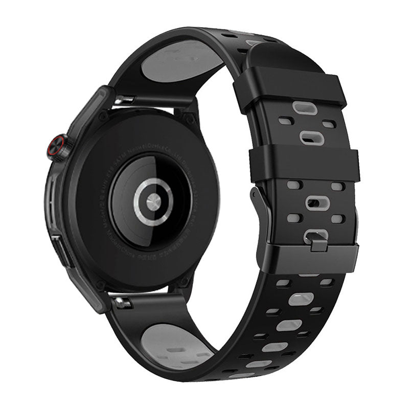 22mm 3 Rows Holes Bi-color Silicone Soft Watch Band for Samsung Galaxy Watch3 45mm/Galaxy Watch 46mm/Gear S3 Frontier/Gear S3 Classic