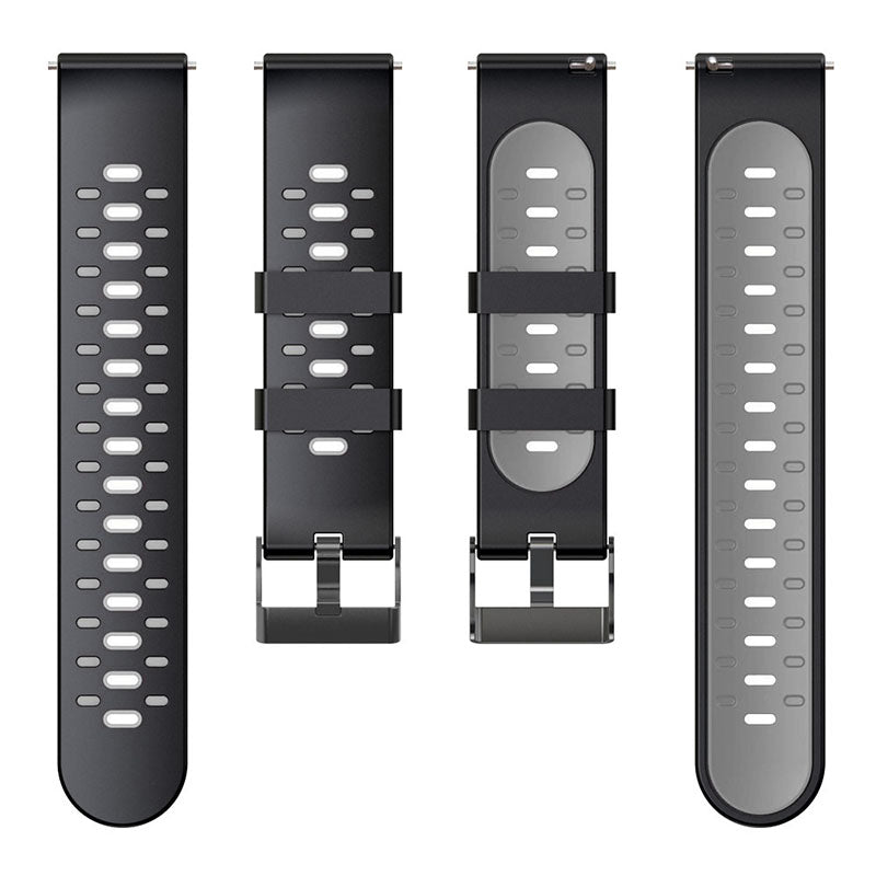 22mm 3 Rows Holes Bi-color Silicone Soft Watch Band for Samsung Galaxy Watch3 45mm/Galaxy Watch 46mm/Gear S3 Frontier/Gear S3 Classic