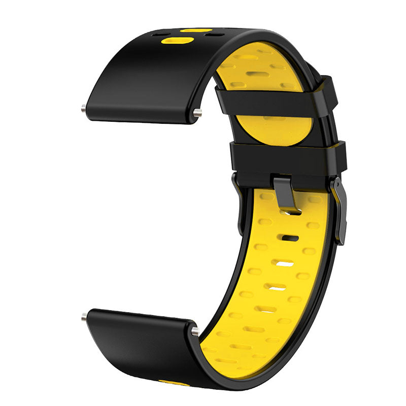 22mm 3 Rows Holes Bi-color Silicone Soft Watch Band for Samsung Galaxy Watch3 45mm/Galaxy Watch 46mm/Gear S3 Frontier/Gear S3 Classic