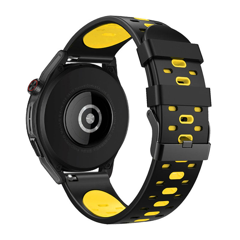 22mm 3 Rows Holes Bi-color Silicone Soft Watch Band for Samsung Galaxy Watch3 45mm/Galaxy Watch 46mm/Gear S3 Frontier/Gear S3 Classic