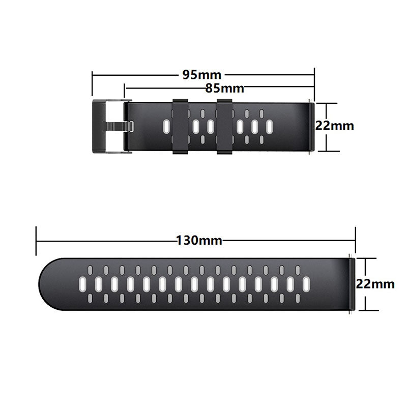 22mm 3 Rows Holes Bi-color Silicone Soft Watch Band for Samsung Galaxy Watch3 45mm/Galaxy Watch 46mm/Gear S3 Frontier/Gear S3 Classic