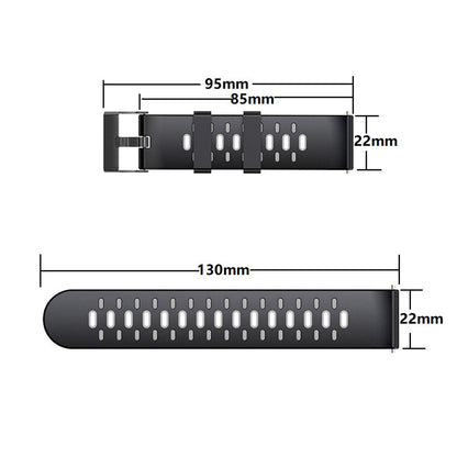 22mm 3 Rows Holes Bi-color Silicone Soft Watch Band for Samsung Galaxy Watch3 45mm/Galaxy Watch 46mm/Gear S3 Frontier/Gear S3 Classic