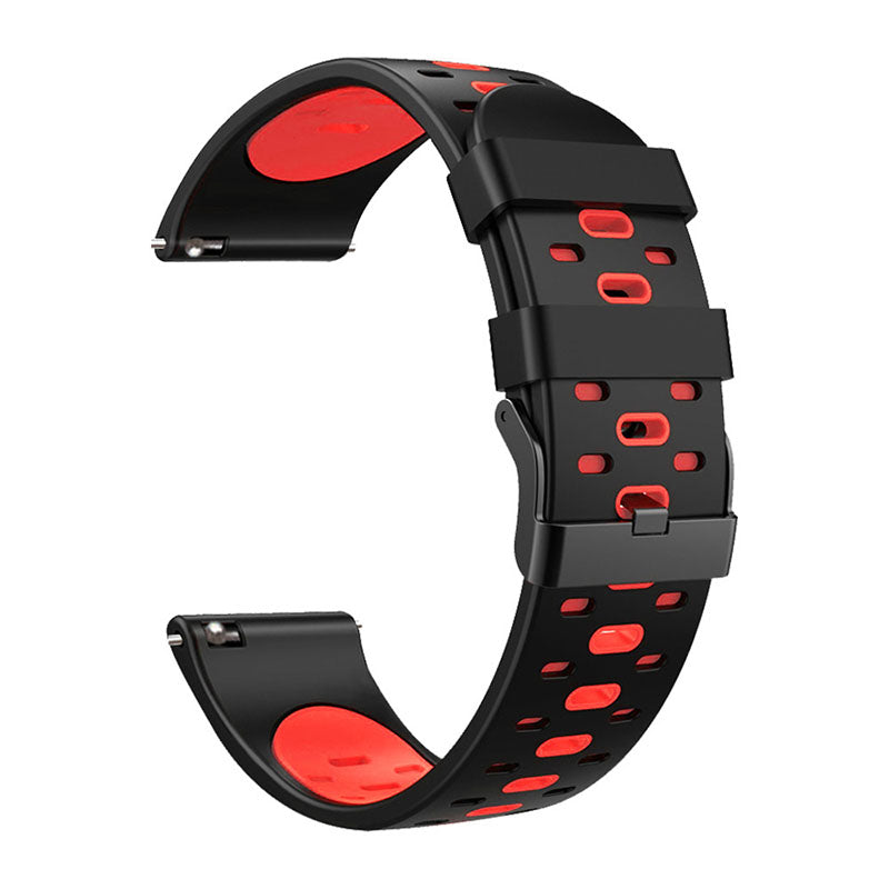 22mm 3 Rows Holes Bi-color Silicone Soft Watch Band for Samsung Galaxy Watch3 45mm/Galaxy Watch 46mm/Gear S3 Frontier/Gear S3 Classic
