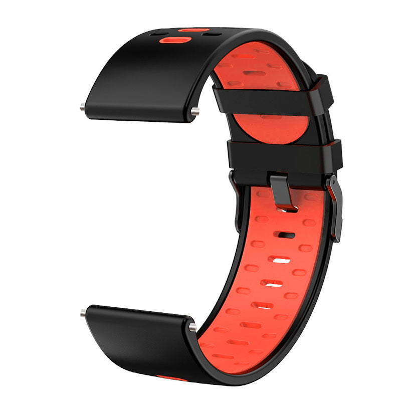 22mm 3 Rows Holes Bi-color Silicone Soft Watch Band for Samsung Galaxy Watch3 45mm/Galaxy Watch 46mm/Gear S3 Frontier/Gear S3 Classic