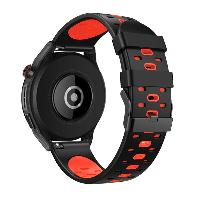 22mm 3 Rows Holes Bi-color Silicone Soft Watch Band for Samsung Galaxy Watch3 45mm/Galaxy Watch 46mm/Gear S3 Frontier/Gear S3 Classic