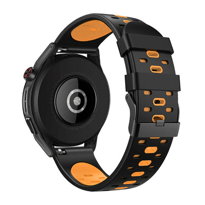 22mm 3 Rows Holes Bi-color Silicone Soft Watch Band for Samsung Galaxy Watch3 45mm/Galaxy Watch 46mm/Gear S3 Frontier/Gear S3 Classic