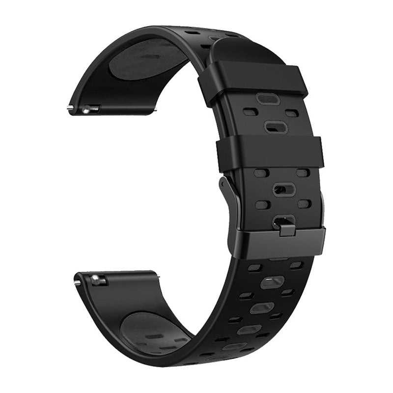 22mm 3 Rows Holes Bi-color Silicone Soft Watch Band for Samsung Galaxy Watch3 45mm/Galaxy Watch 46mm/Gear S3 Frontier/Gear S3 Classic