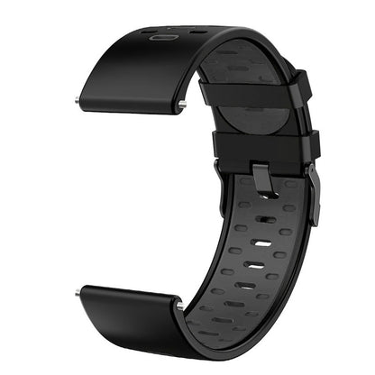22mm 3 Rows Holes Bi-color Silicone Soft Watch Band for Samsung Galaxy Watch3 45mm/Galaxy Watch 46mm/Gear S3 Frontier/Gear S3 Classic