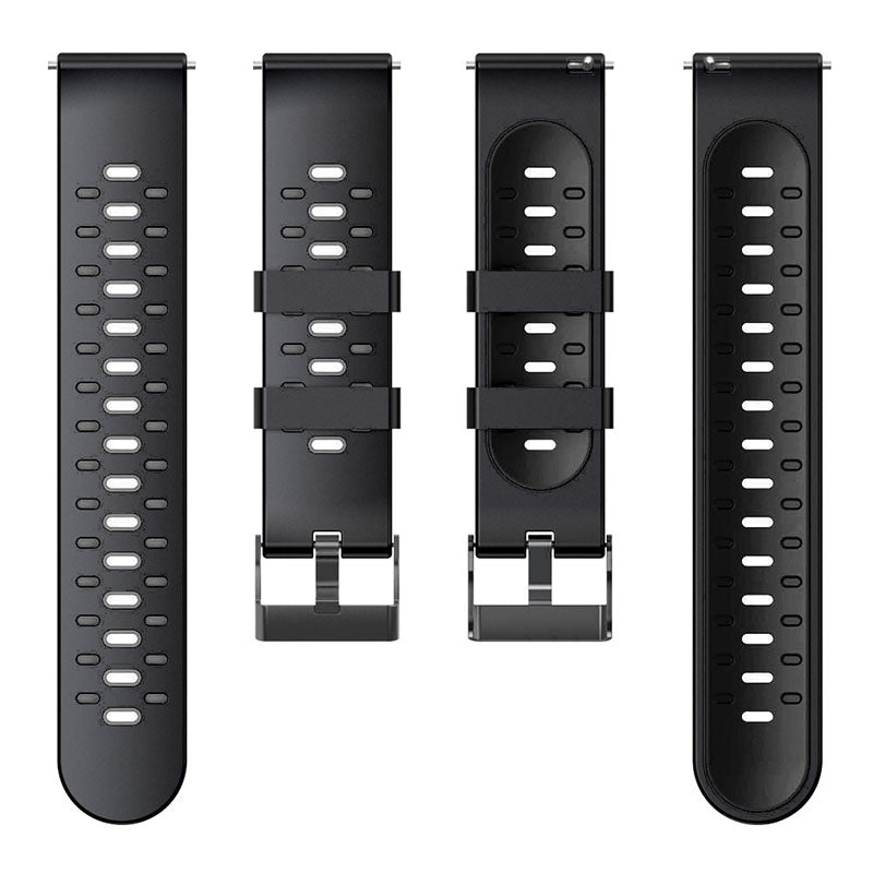 22mm 3 Rows Holes Bi-color Silicone Soft Watch Band for Samsung Galaxy Watch3 45mm/Galaxy Watch 46mm/Gear S3 Frontier/Gear S3 Classic