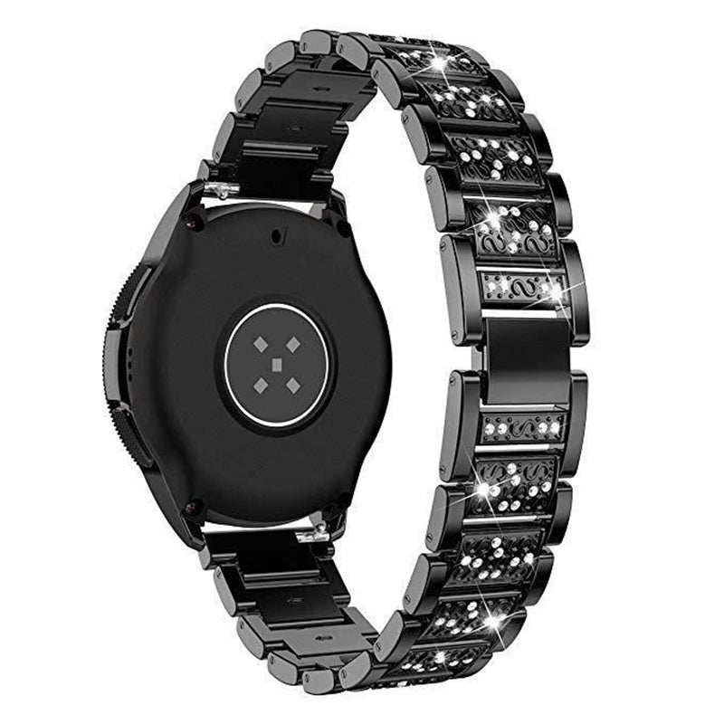 18mm 3-beads Rhinestone Decor Smart Watch Strap Metal Wrist Band for Garmin Venu 2S/Vivoactive 4S