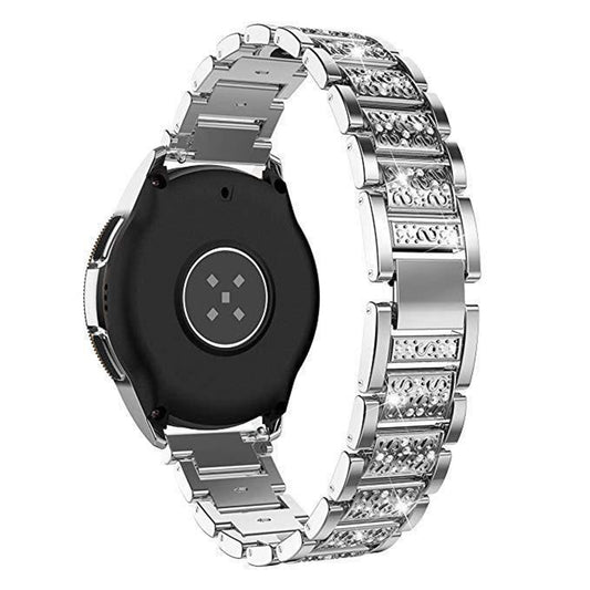 18mm 3-beads Rhinestone Decor Smart Watch Strap Metal Wrist Band for Garmin Venu 2S/Vivoactive 4S