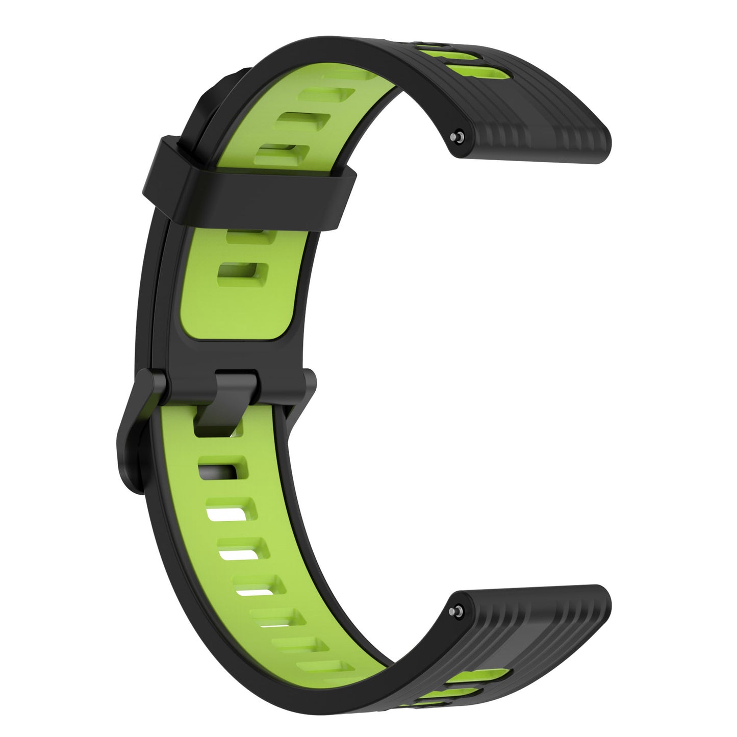 20mm Stripes Design Bi-color Silicone Soft Watch Band Adjustable Wrist Strap for Huawei Watch GT3 42mm/Samsung Galaxy Watch4 40mm/44mm