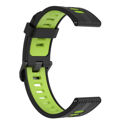 20mm Stripes Design Bi-color Silicone Soft Watch Band Adjustable Wrist Strap for Huawei Watch GT3 42mm/Samsung Galaxy Watch4 40mm/44mm